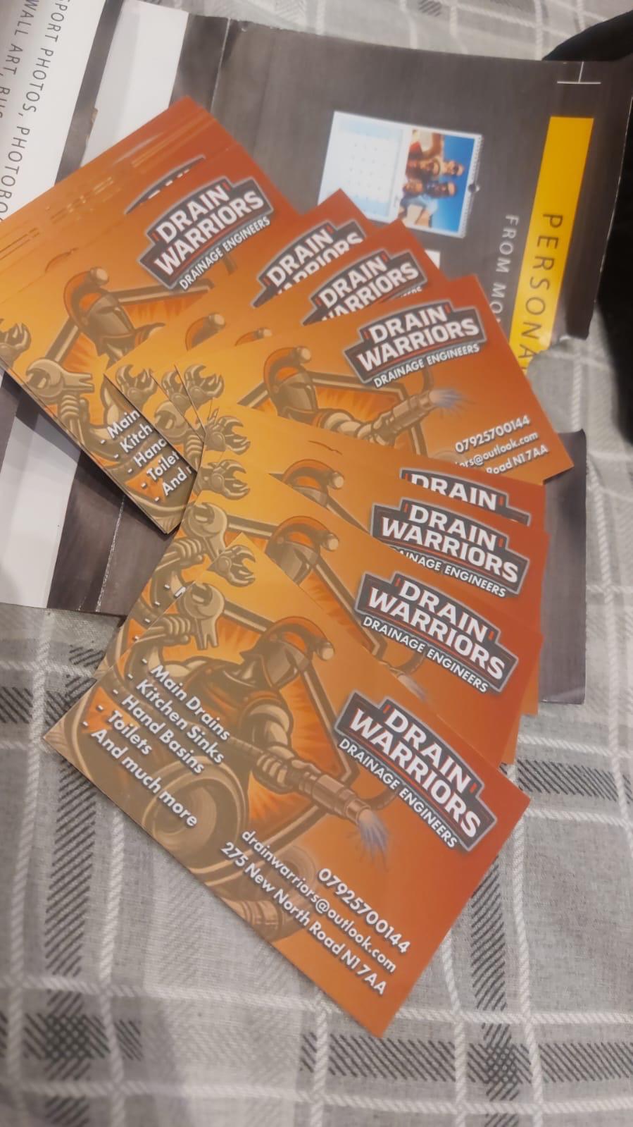 Drain Warriors business cards